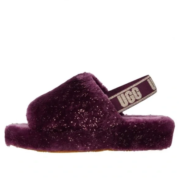 UGG fluff metallic sparkle slippers - Picture 4 of 12